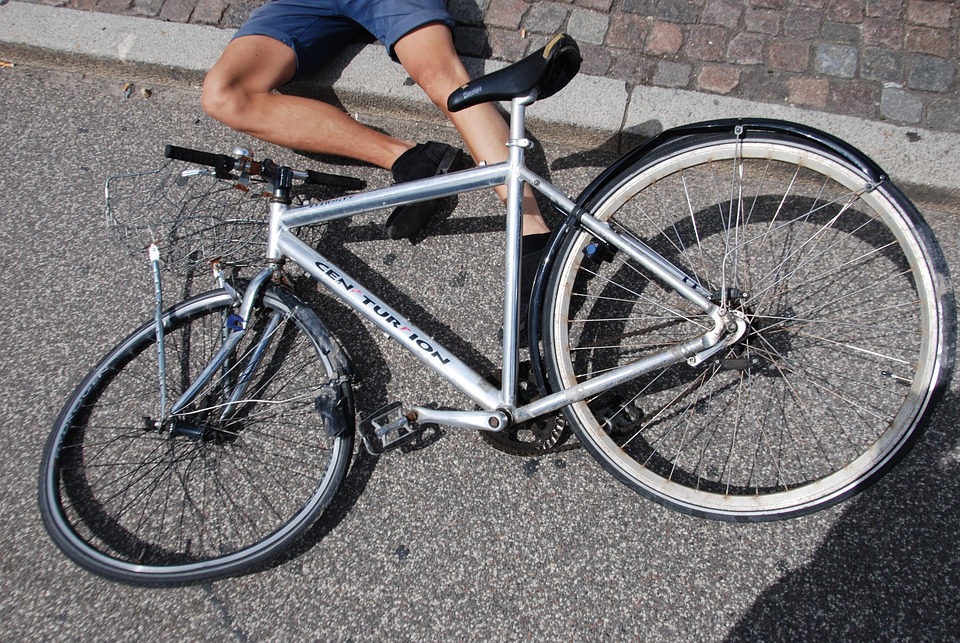 bicycle rider in an accident
